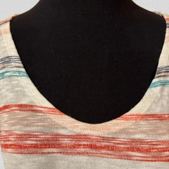 Multi Colored Stripped Round Neck Top with front twist  4077  NWT Boutique - Picture 4 of 11